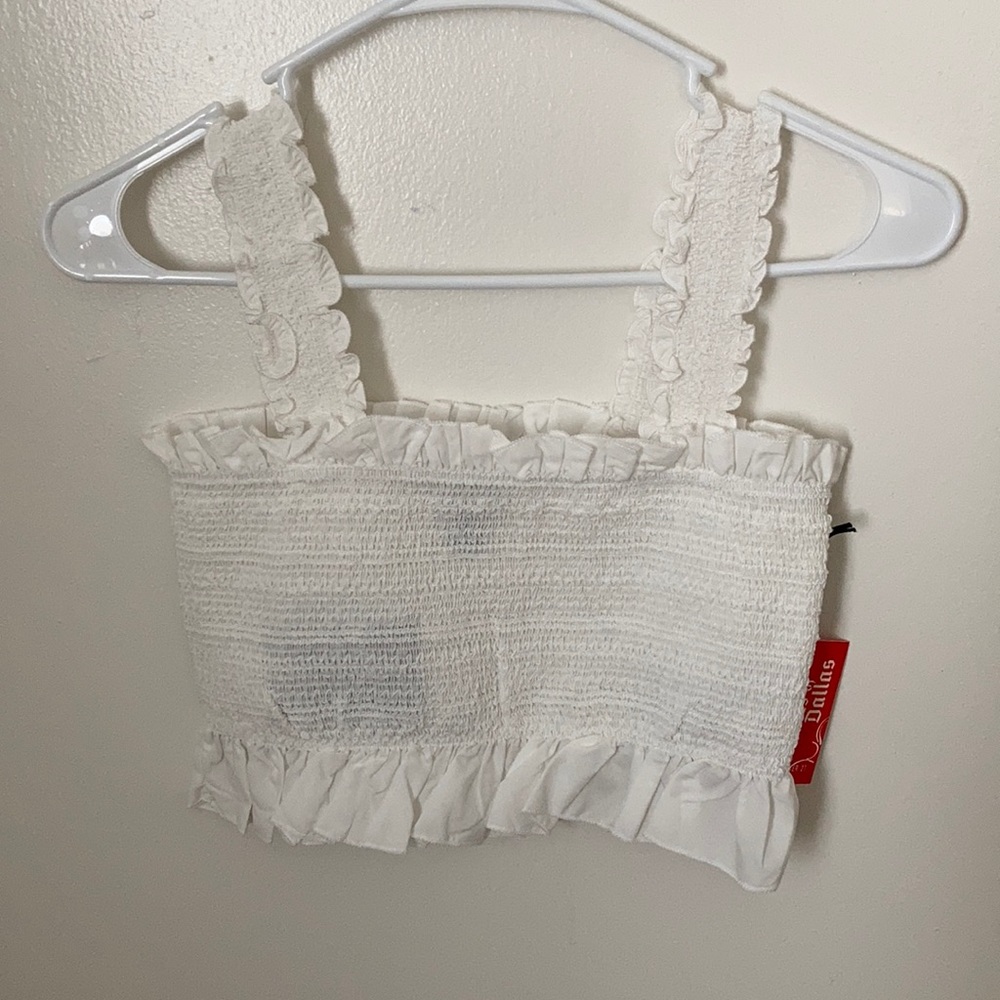 Forever 21 fluffy strap crop top